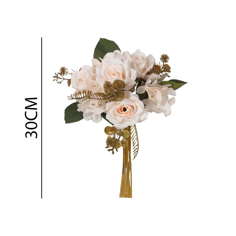ramo flor artificial 手捧欧角玫30CM