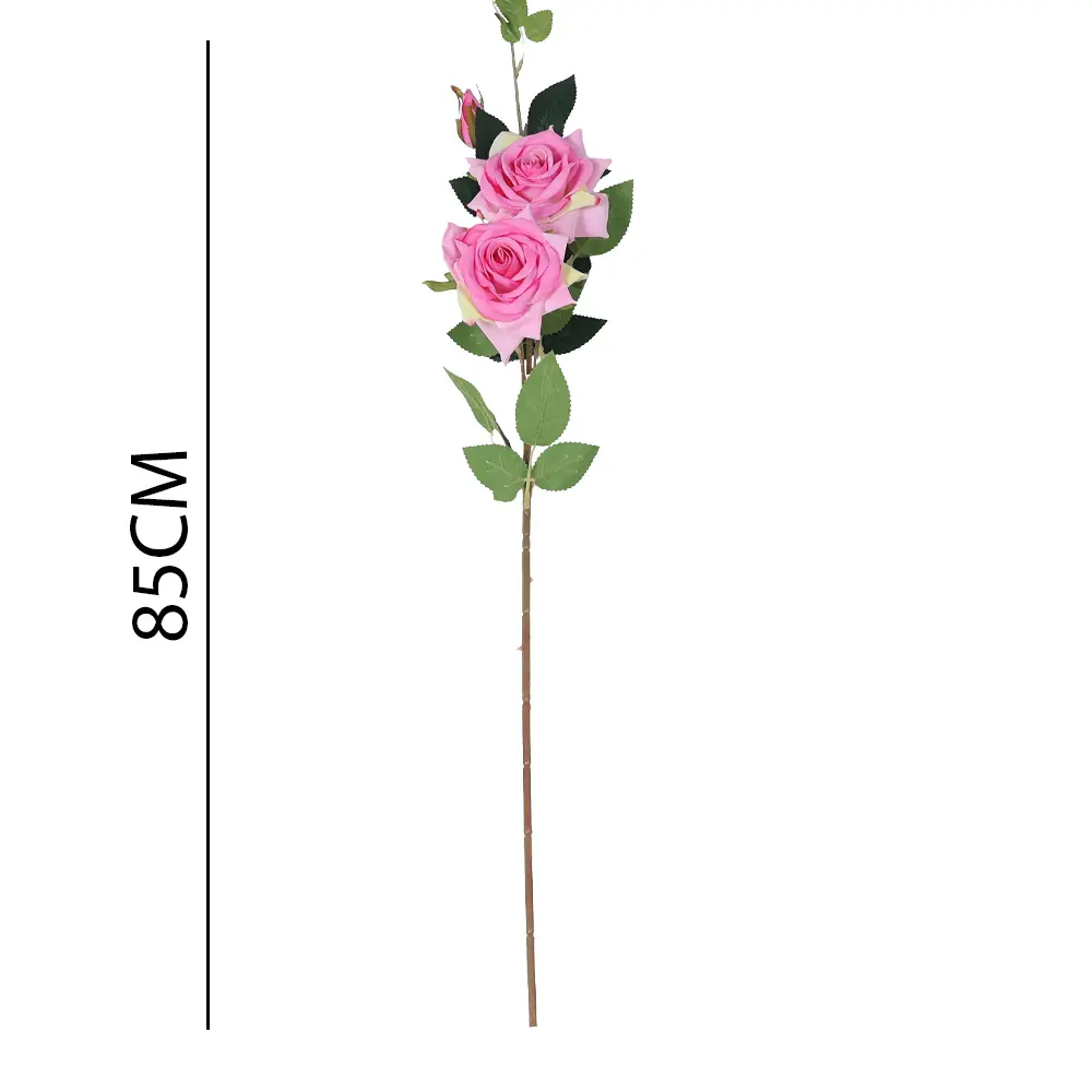 Vara rosa artificial 85CM 高枝3头中华玫