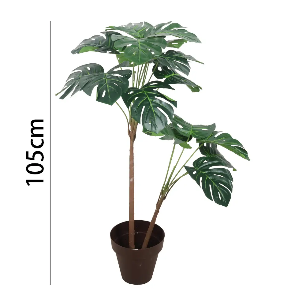 monstera artificial con maceta18叶两杆龟背105CM