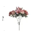 Ramo x7 Lirios y Rosas Búlgaras 44cm