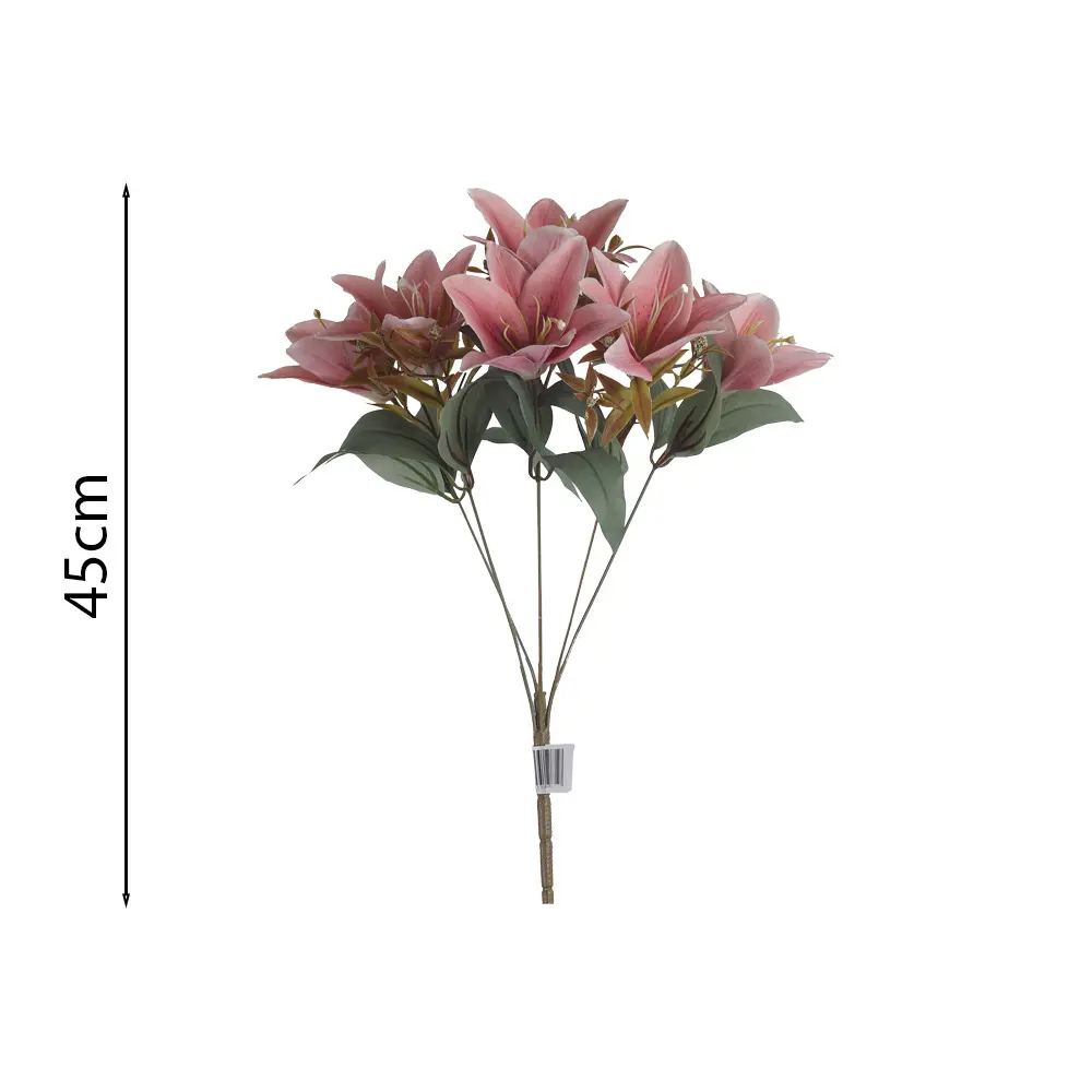 Ramo 6x Lirios y Rosas Austin 45cm