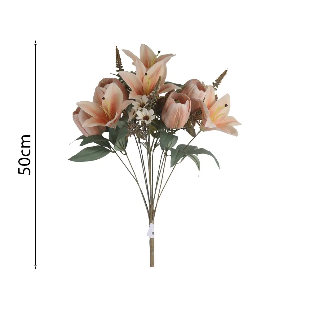 Ramo 12 Lirios y Tulipanes en Tonos Otoñales 51cm