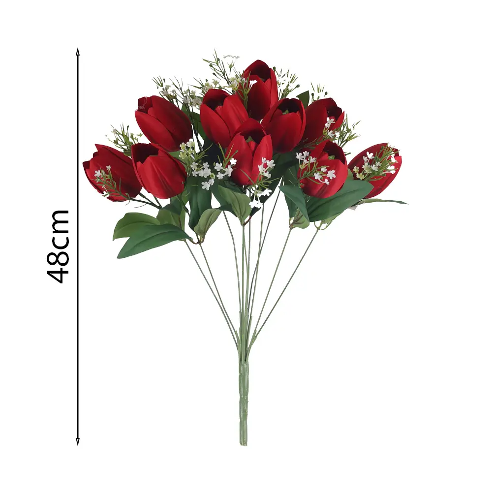 Ramo10xTulipanes grandes y Paniculata 48cm
