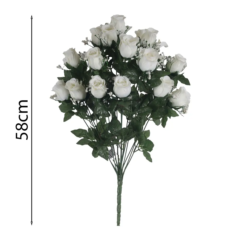 Ramo 18x Rosa Artificial 58cm
