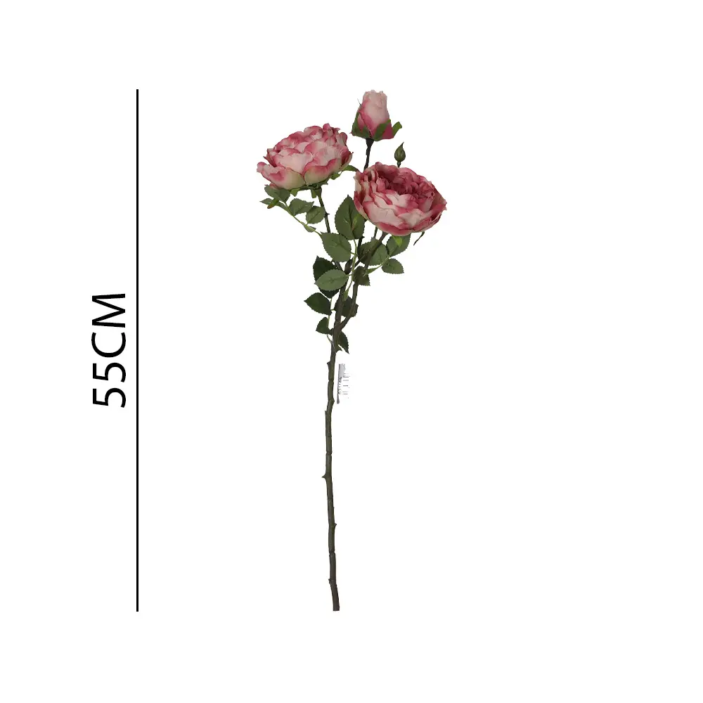 Vara flor rosa 55cm 单枝3头雅典玫55cm