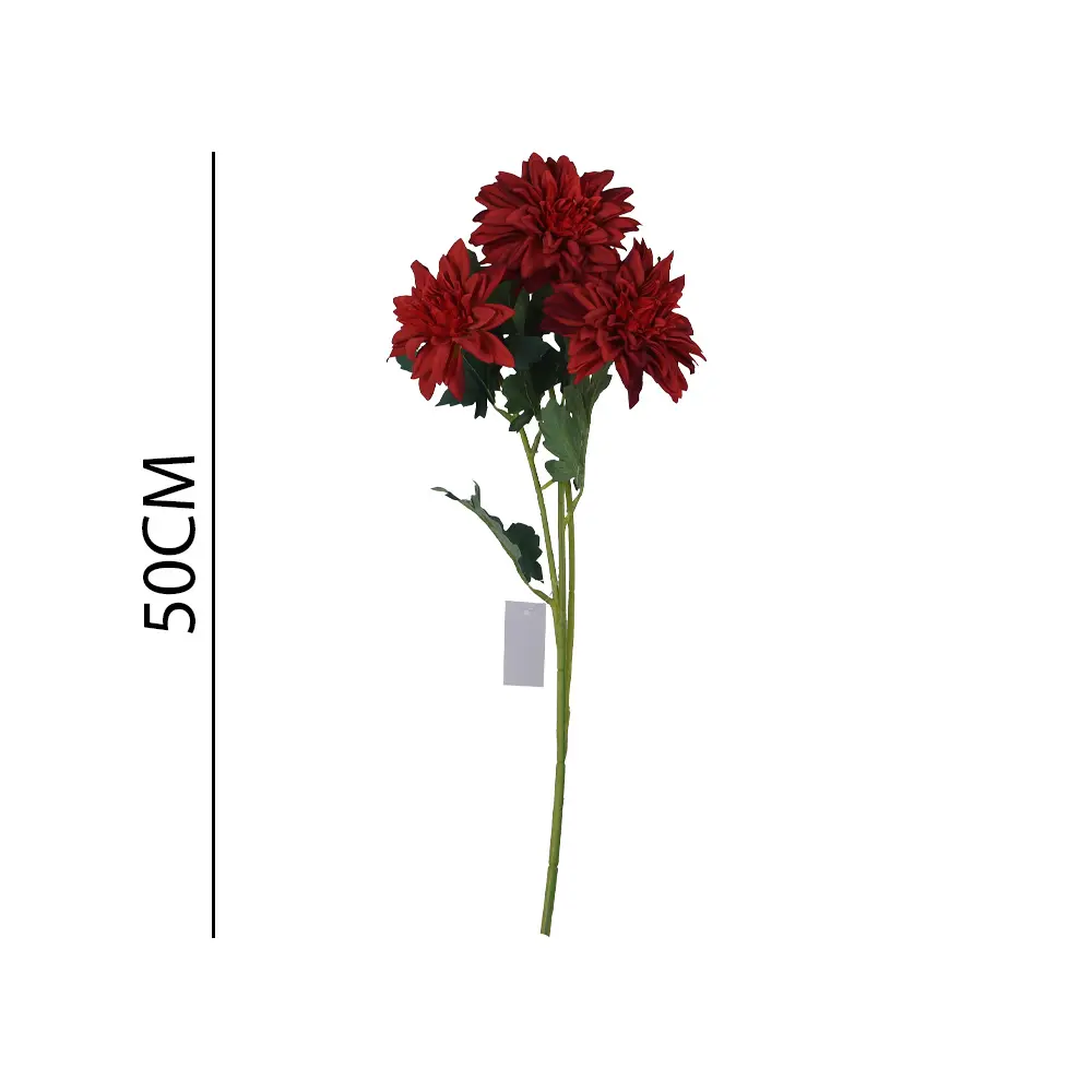Vara flor artificial 51cm 短枝3头奇异小丽花