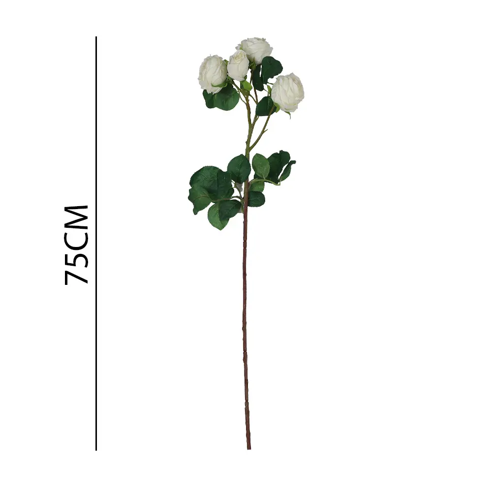Vara rosa artificial 70cm单支4头米兰玫瑰