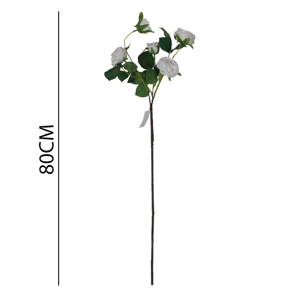 Vara flor rosa artificial 80cm单支5头波彩玫