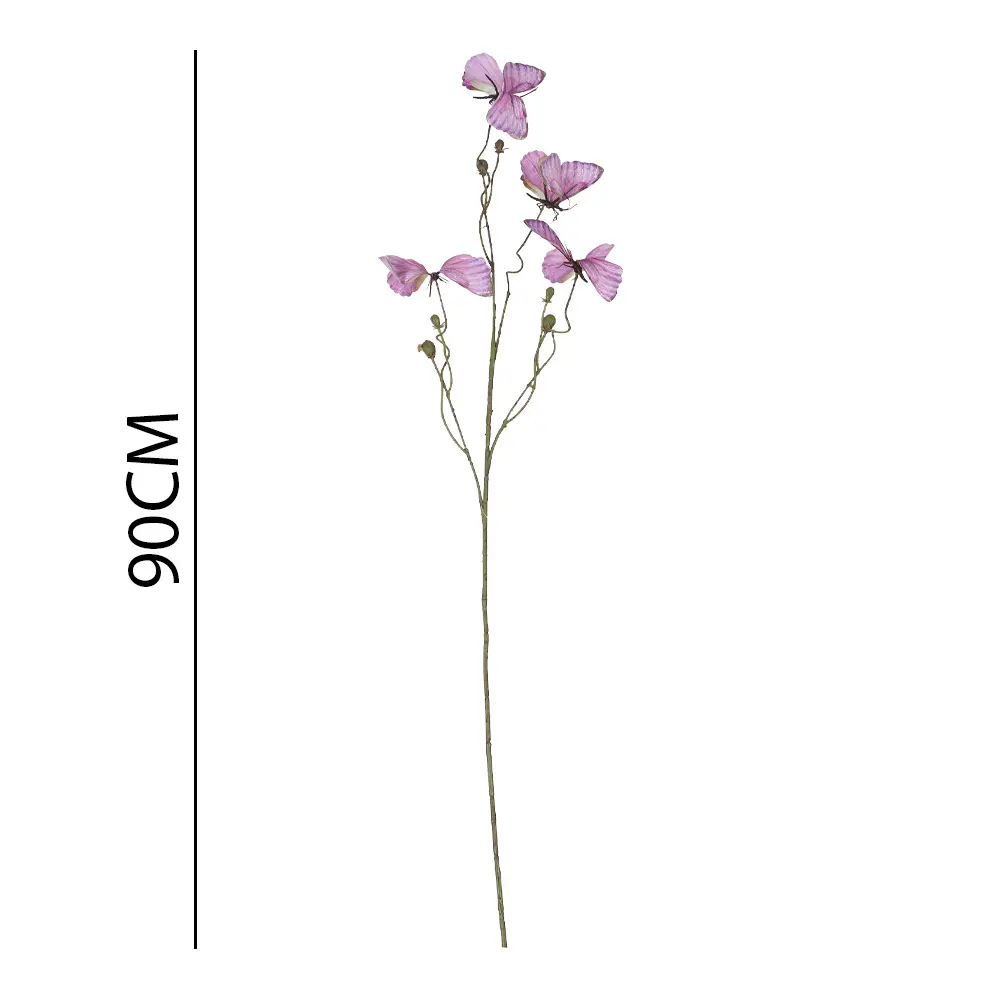 Vara mariposa artificial 单支4头蝴蝶90CM