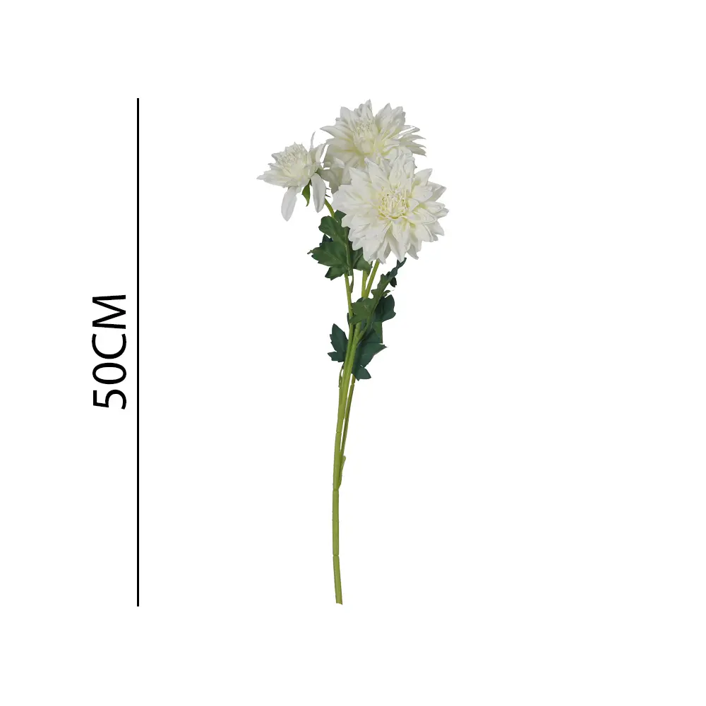 Vara flor artificial 51cm 短枝3头奇异小丽花
