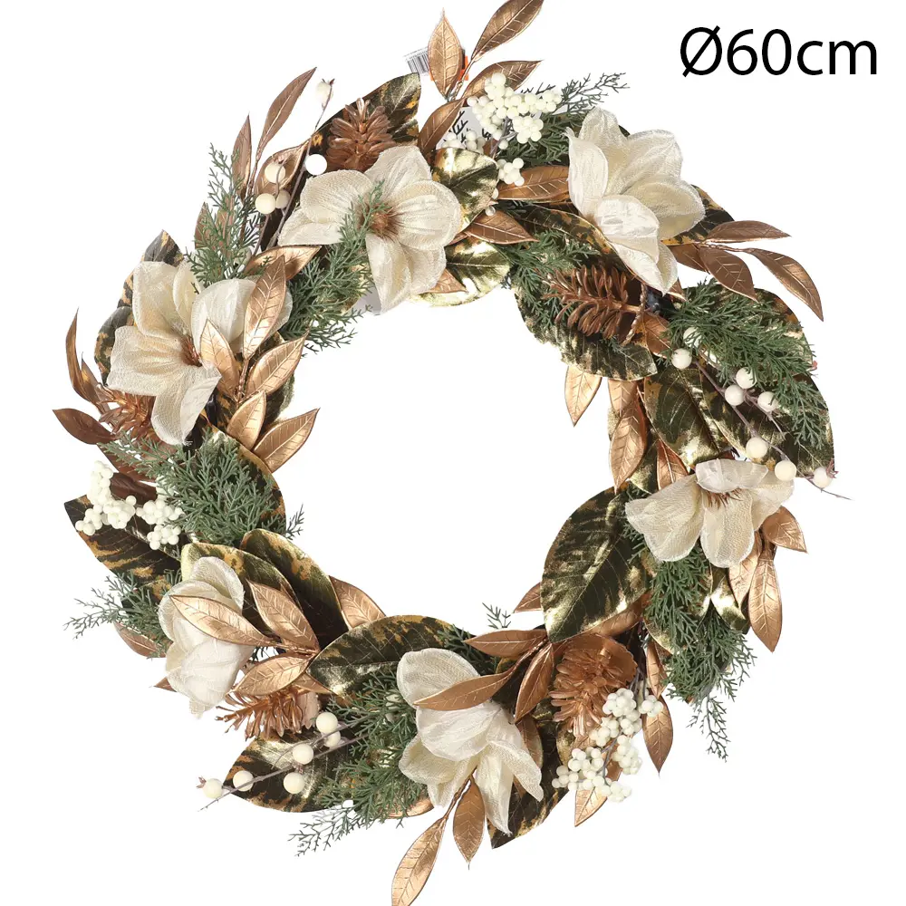 Corona de magnolia artificial 61cm