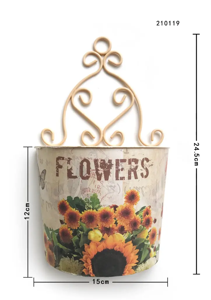 MACETA PLASTICO CON FLORES