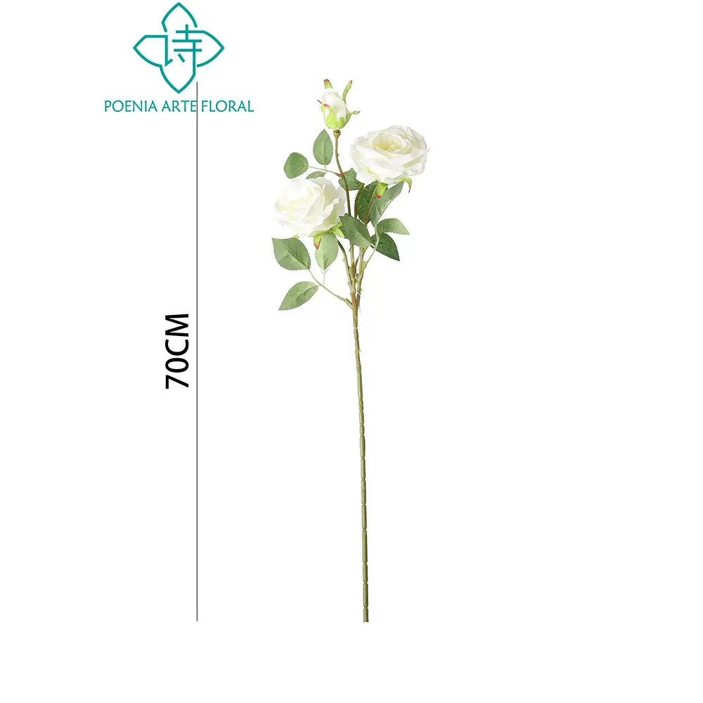 VARA FLOR ROSA*3 ARTIFICIAL 3头圆角玫