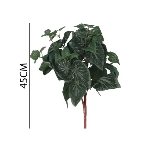 [631174] Ramo hoja albahaca artificial 46cm 4头把束紫苏叶