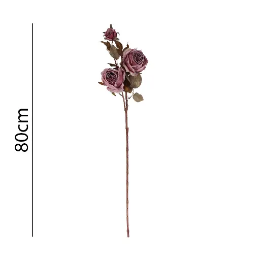 Vara rosa artificial otoño 80cm