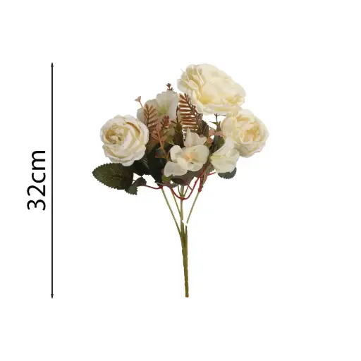 Ramo flor artificial 雪花串玫瑰+碎心玫