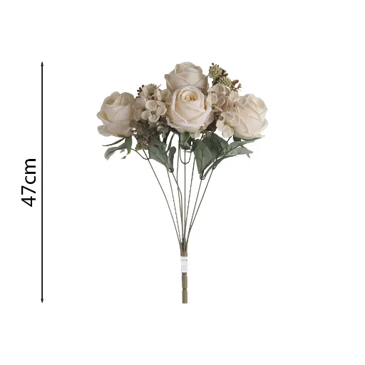Ramo 8x rosa Hortensia artificial 48cm
