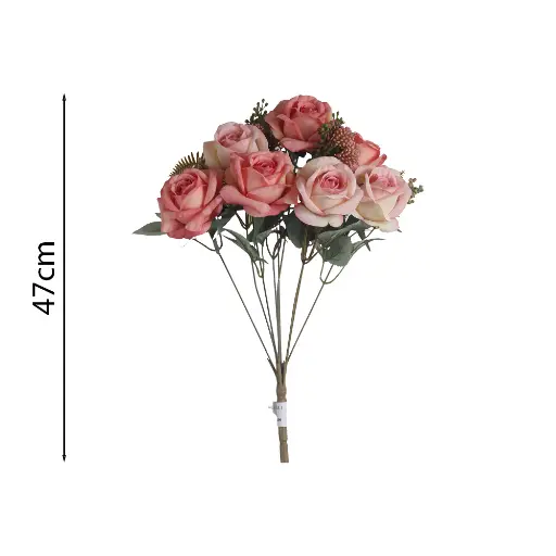 Ramo 9x Rosa Artificial 48cm