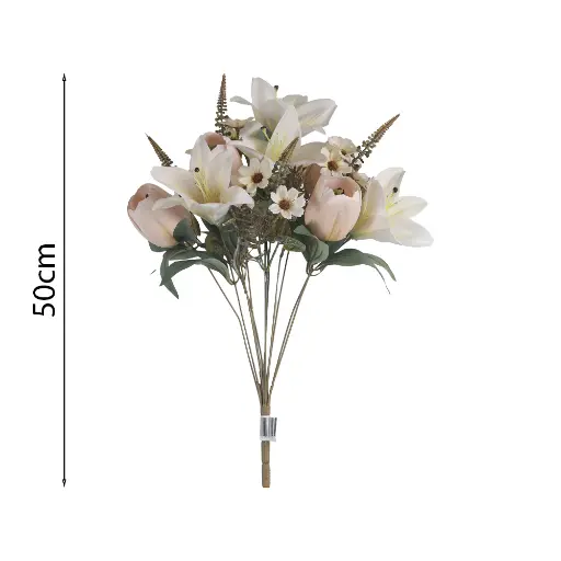 Ramo 12 Lirios y Tulipanes en Tonos Otoñales 51cm