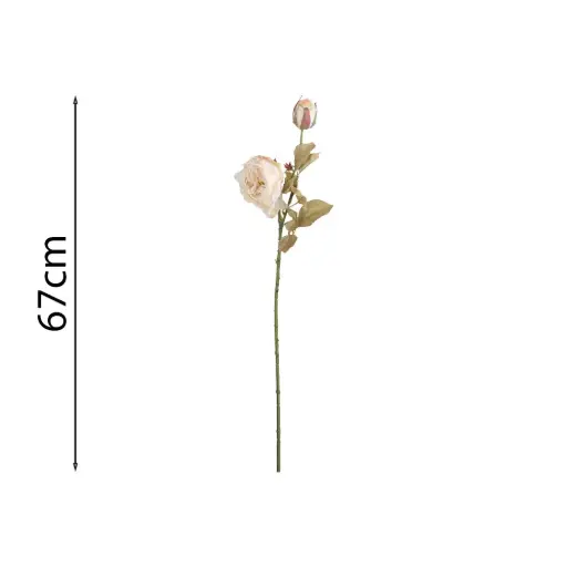 Vara Rosa Artificial 2Cabezas 67cm
